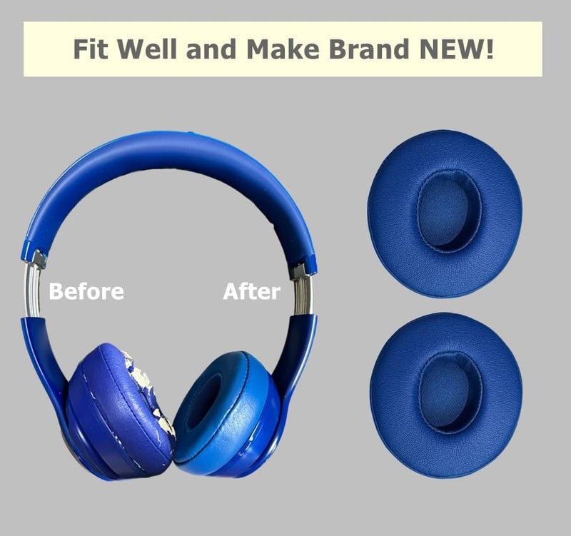 Cypher.V Replacement Earpad Cover, Ear Cushion Pads Compatible with Solo 2.0 3.0 Headphones by Dr. DRE 1 Pair (Blue) - Image 4